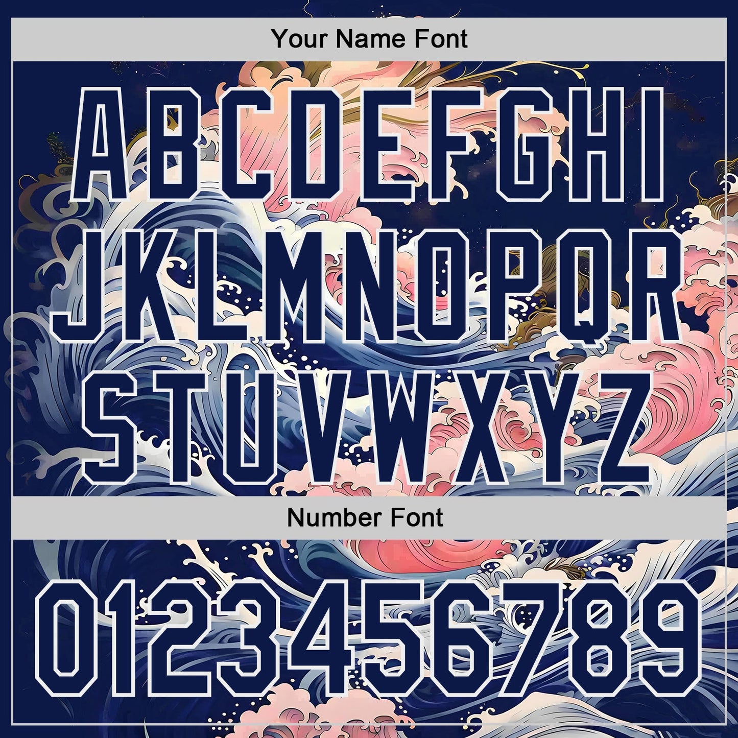 Custom Blue Navy-White Japanese Pastel Wave Authentic Baseball Jersey view 5