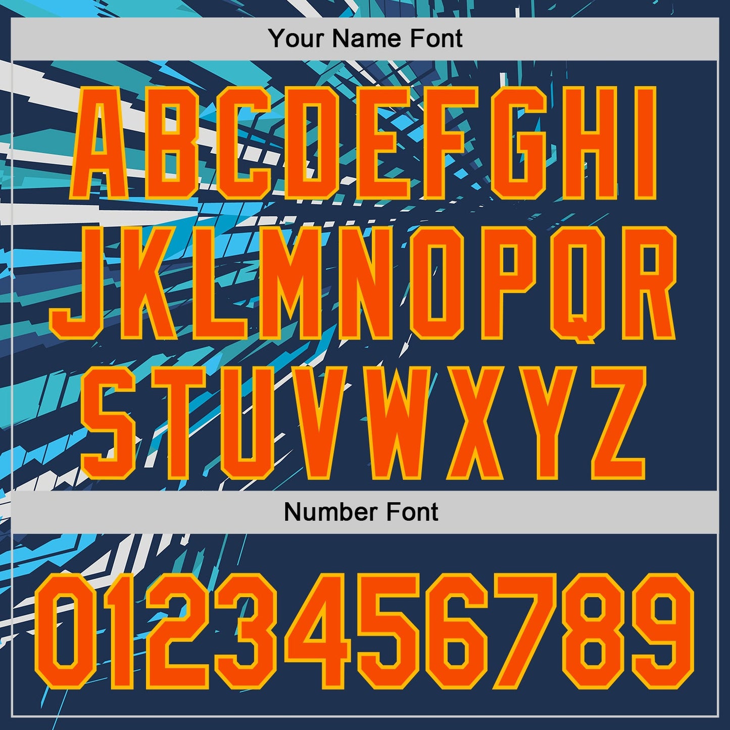Custom Blue Orange-Gold Geometric Patchwork Asymmetry Authentic Baseball Jersey view 5