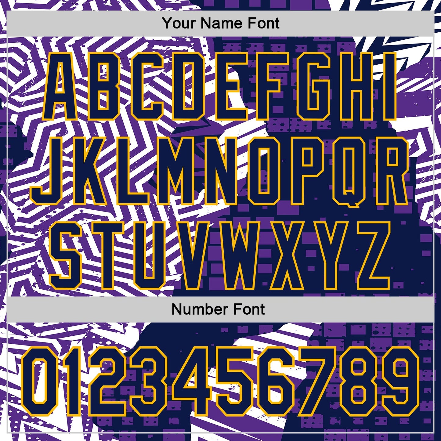 Custom Purple Navy-Gold Geometric Patchwork Asymmetry Torn Authentic Baseball Jersey view 5