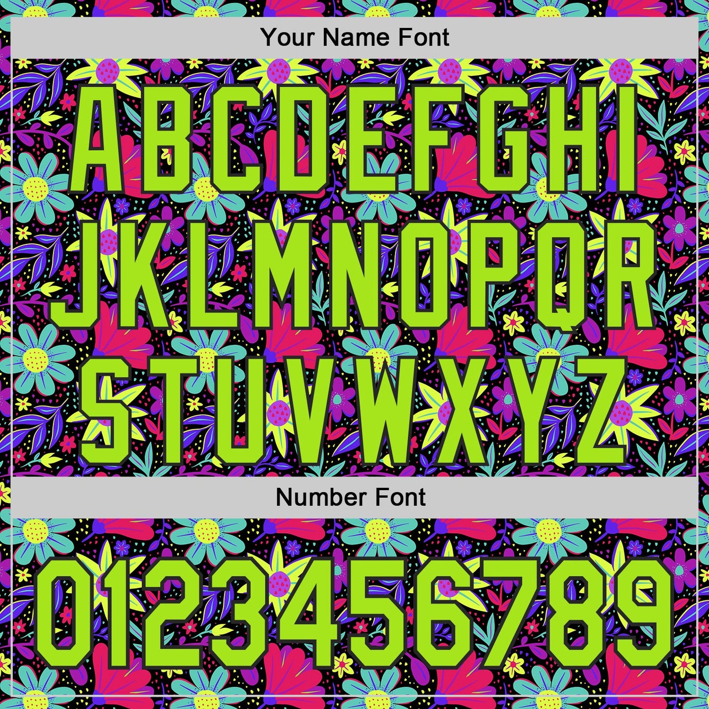 Custom Black-Neon Green Psychedelic Trippy Flower Authentic Baseball Jersey view 5