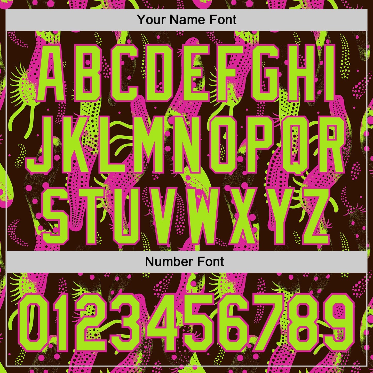 Custom Brown Neon Green-Deep Pink Psychedelic Trippy Sea Life Authentic Baseball Jersey view 5