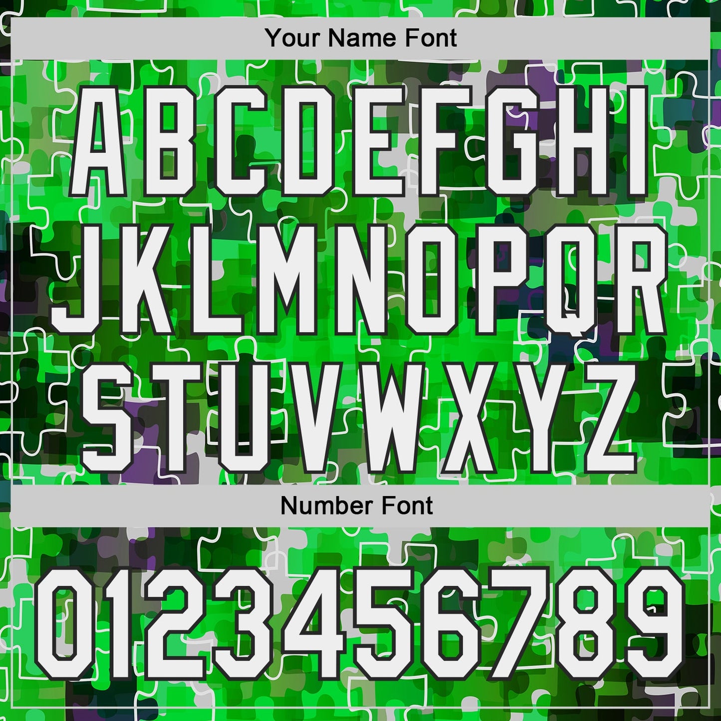 Custom Green White-Black Puzzle 3D Pattern Design Authentic Baseball Jersey view 5