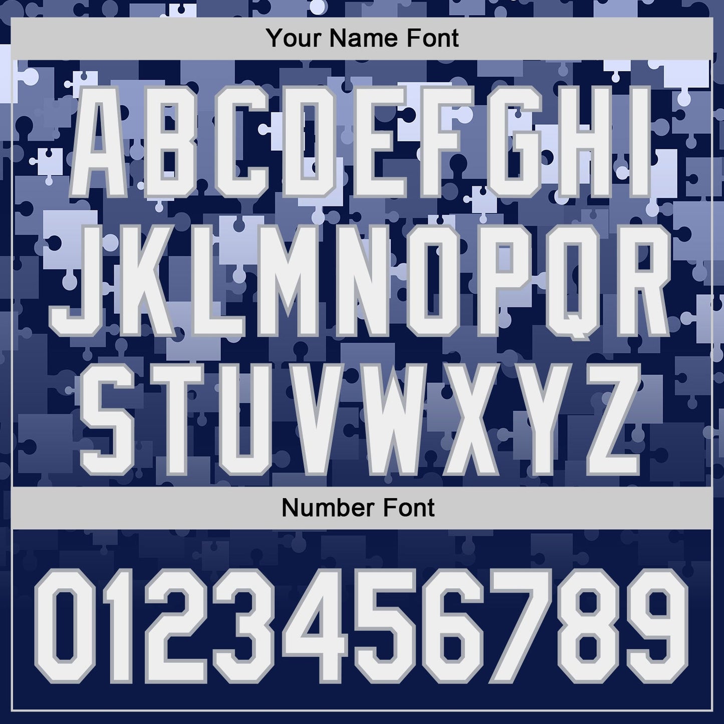 Custom Blue White Navy-Gray Gradient Puzzle 3D Pattern Design Authentic Baseball Jersey view 5