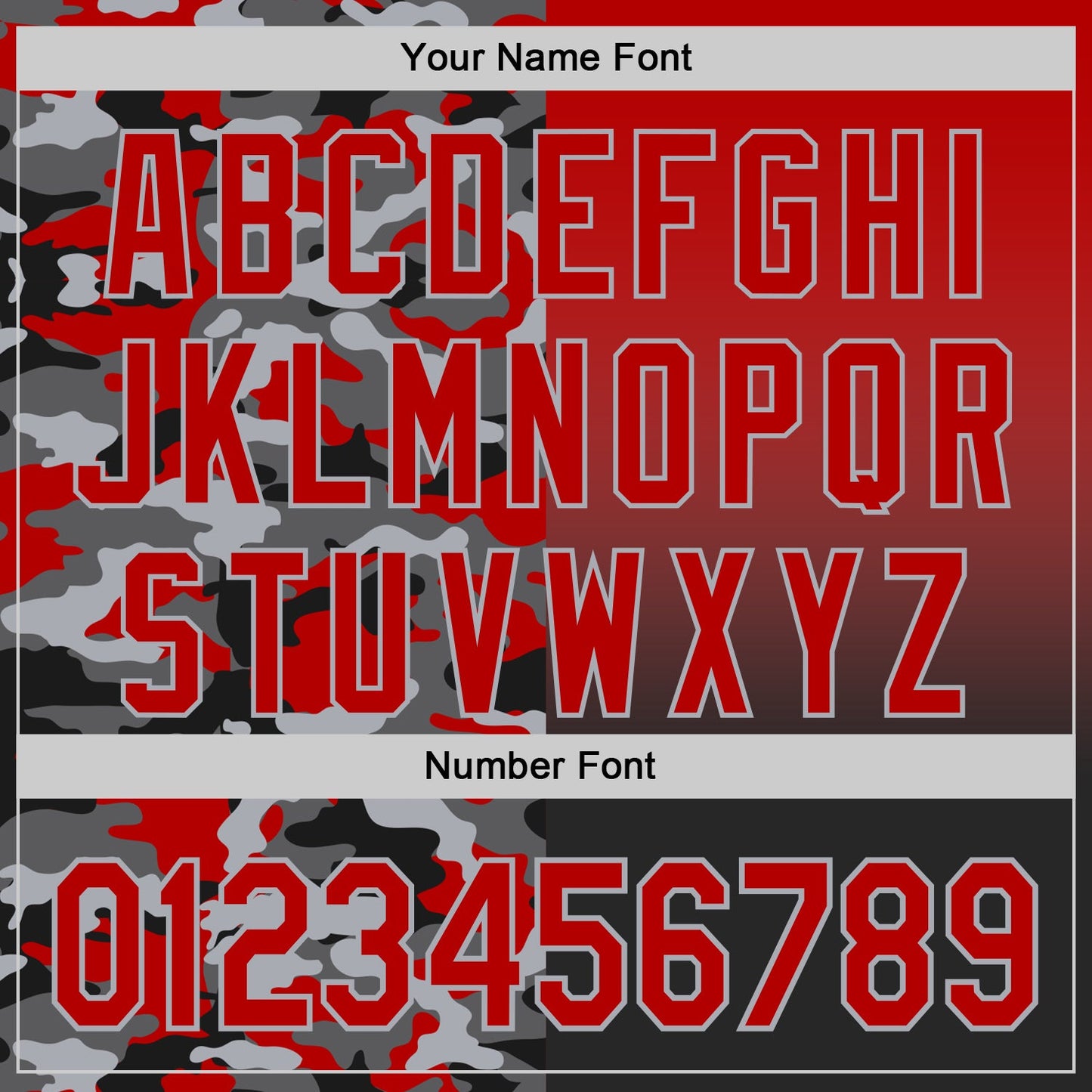 Custom Red Black-Gray Half Camo Ombre Authentic Baseball Jersey view 5
