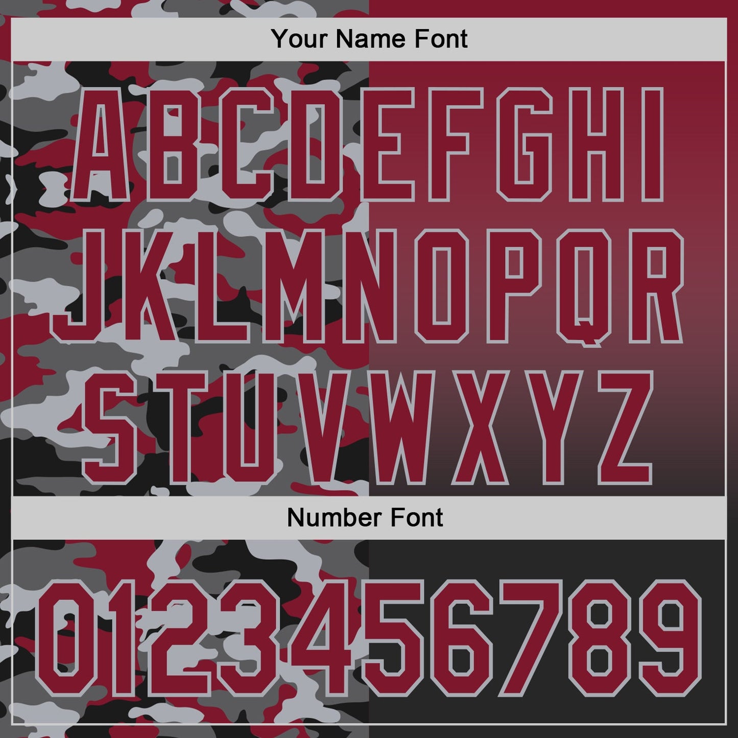 Custom Crimson Black-Gray Half Camo Ombre Authentic Baseball Jersey view 5