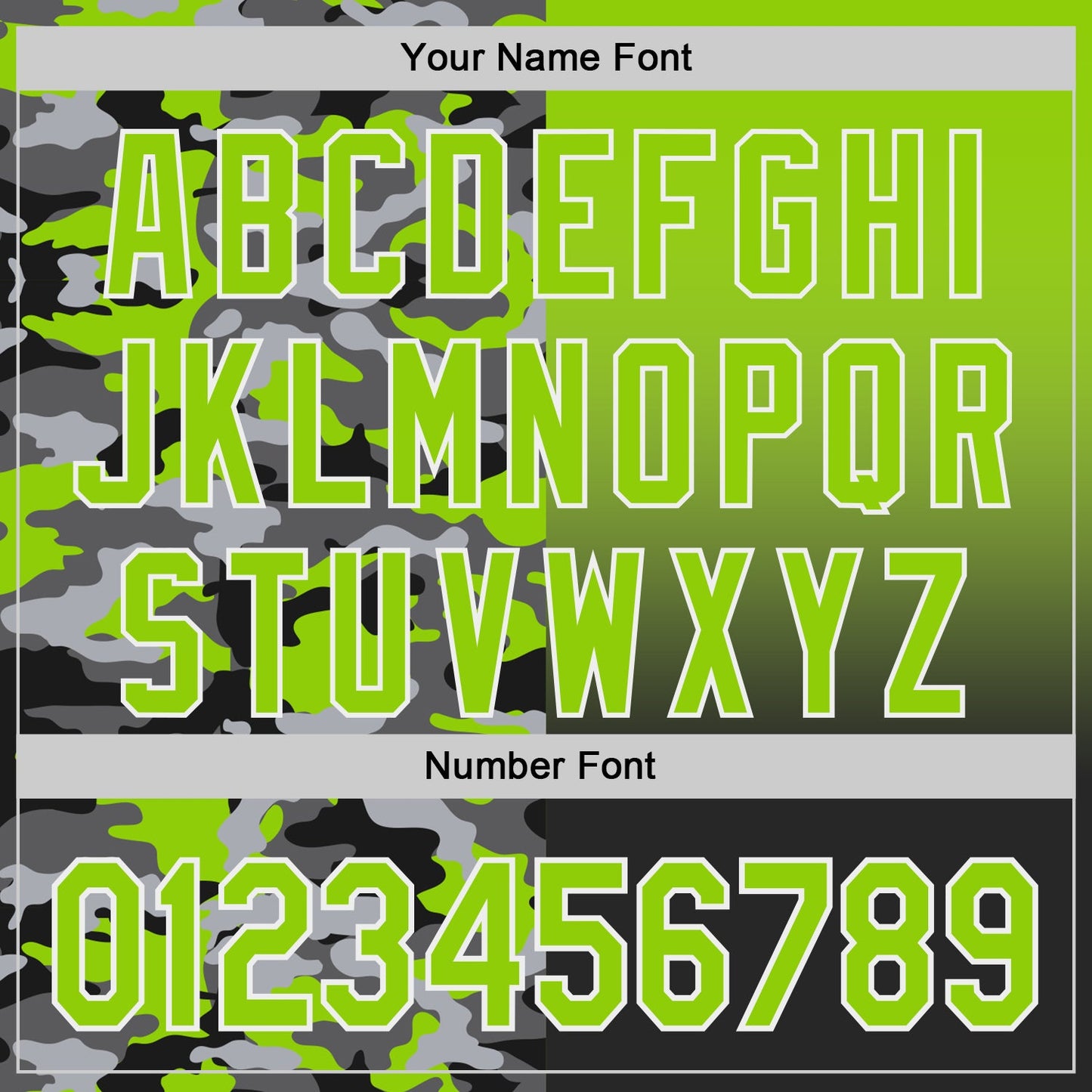 Custom Neon Green Black-White Half Camo Ombre Authentic Baseball Jersey view 5