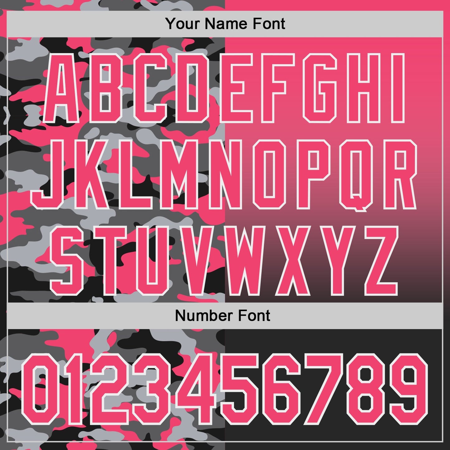 Custom Neon Pink Black-White Half Camo Ombre Authentic Baseball Jersey view 5