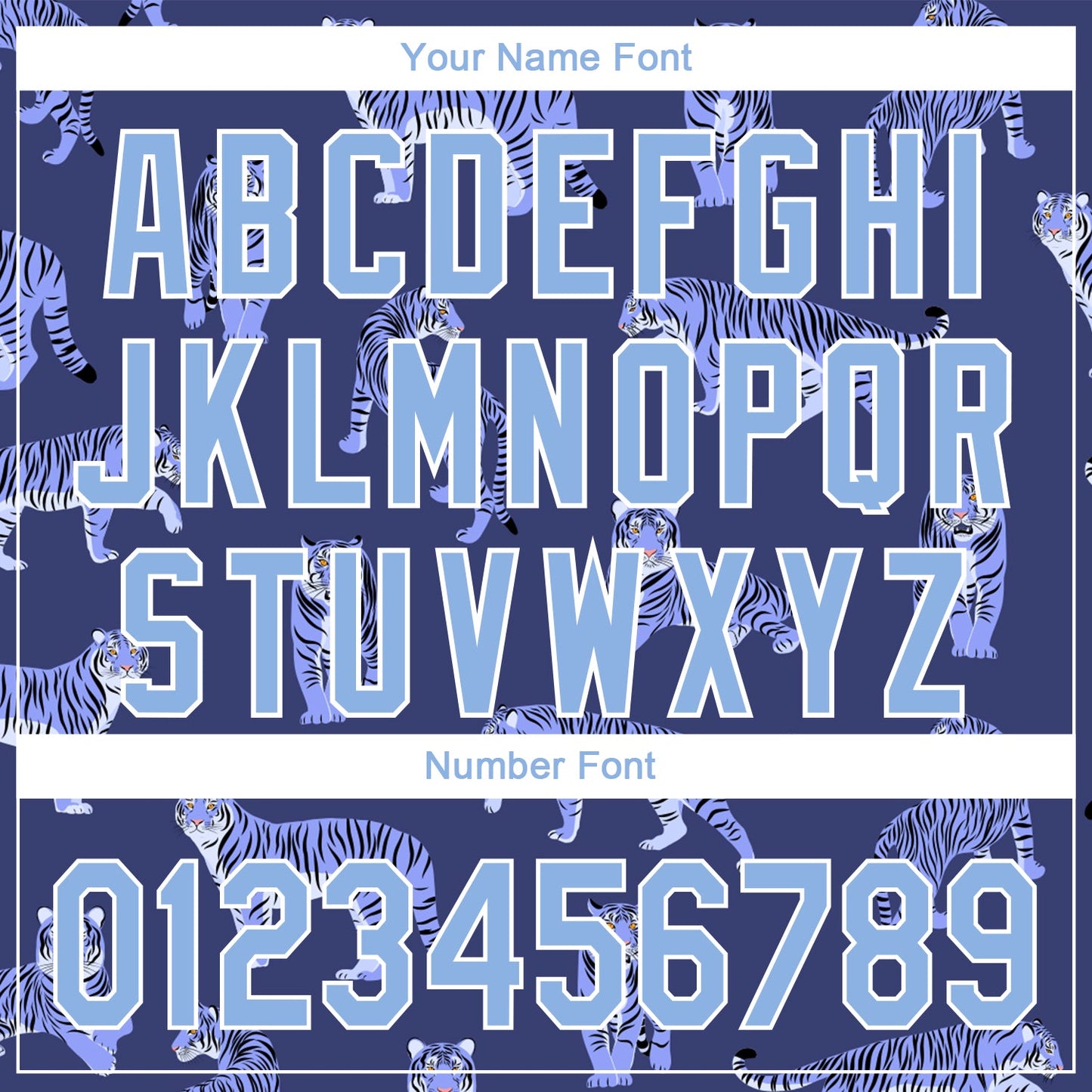 Custom Dark Purple Light Blue-White 3D Pattern Design Tiger Authentic Baseball Jersey view 5