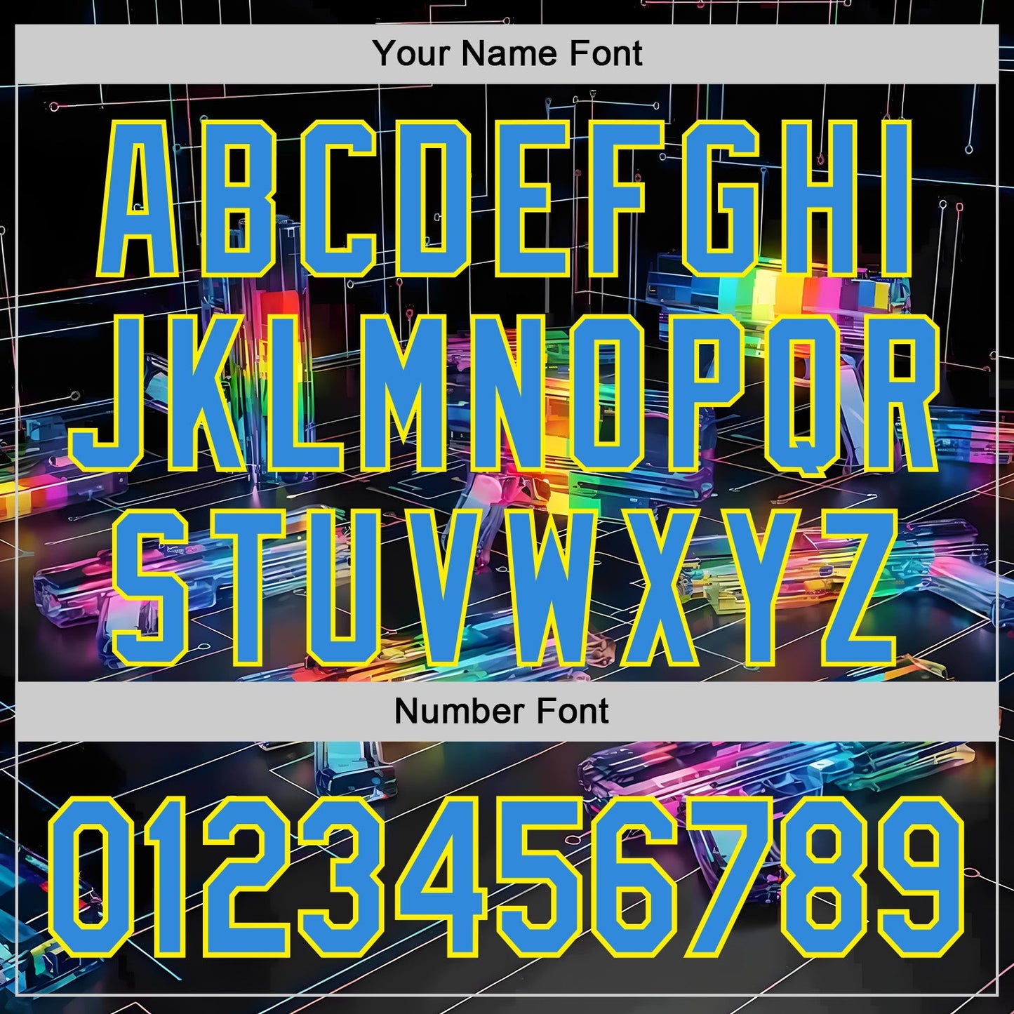 Custom Black Electric Blue-Light Yellow Futurism Cyberpunk E-sports 3D Pattern Design Authentic Baseball Jersey view 5