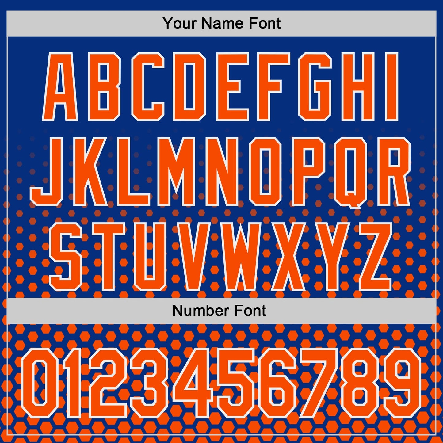 Custom Royal Orange-White Geometric Hexagonal Dot Gradient Authentic Baseball Jersey view 5