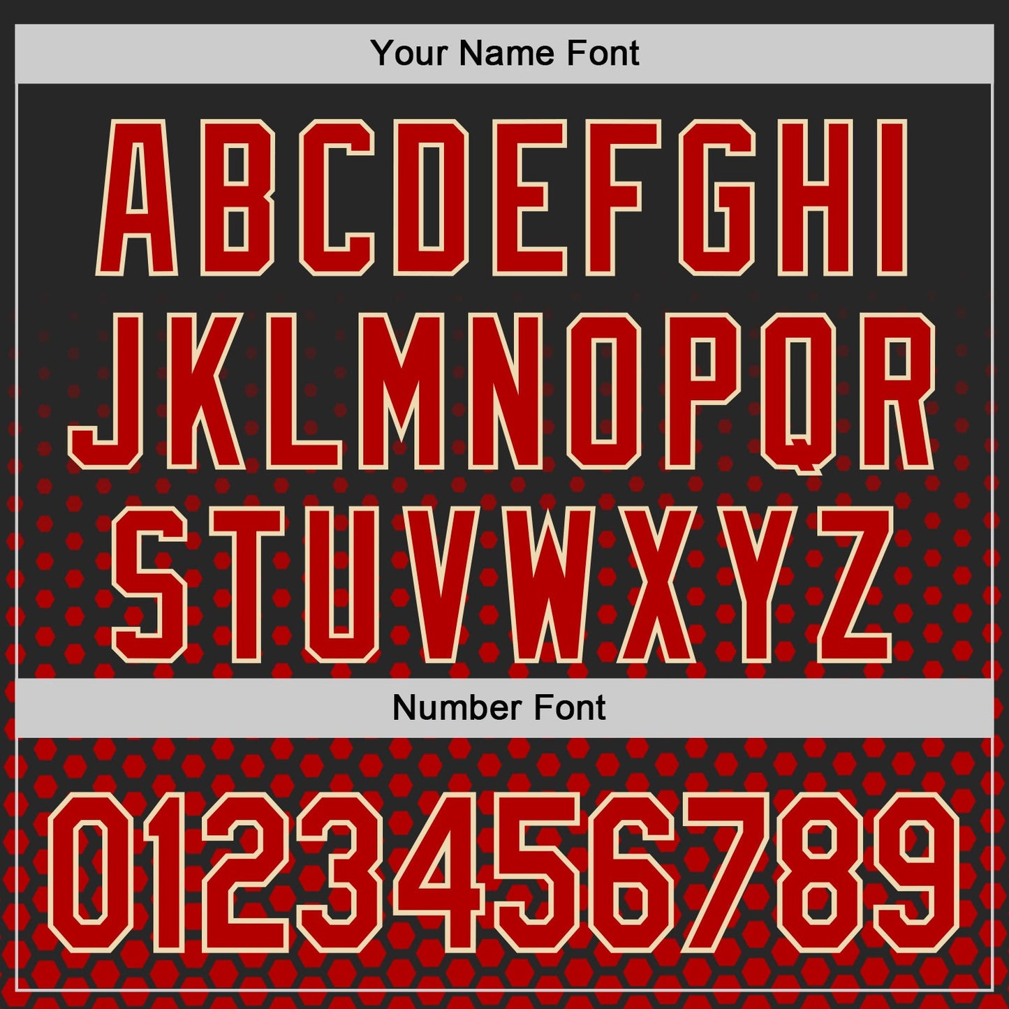 Custom Black Red-Cream Geometric Hexagonal Dot Gradient Authentic Baseball Jersey view 5
