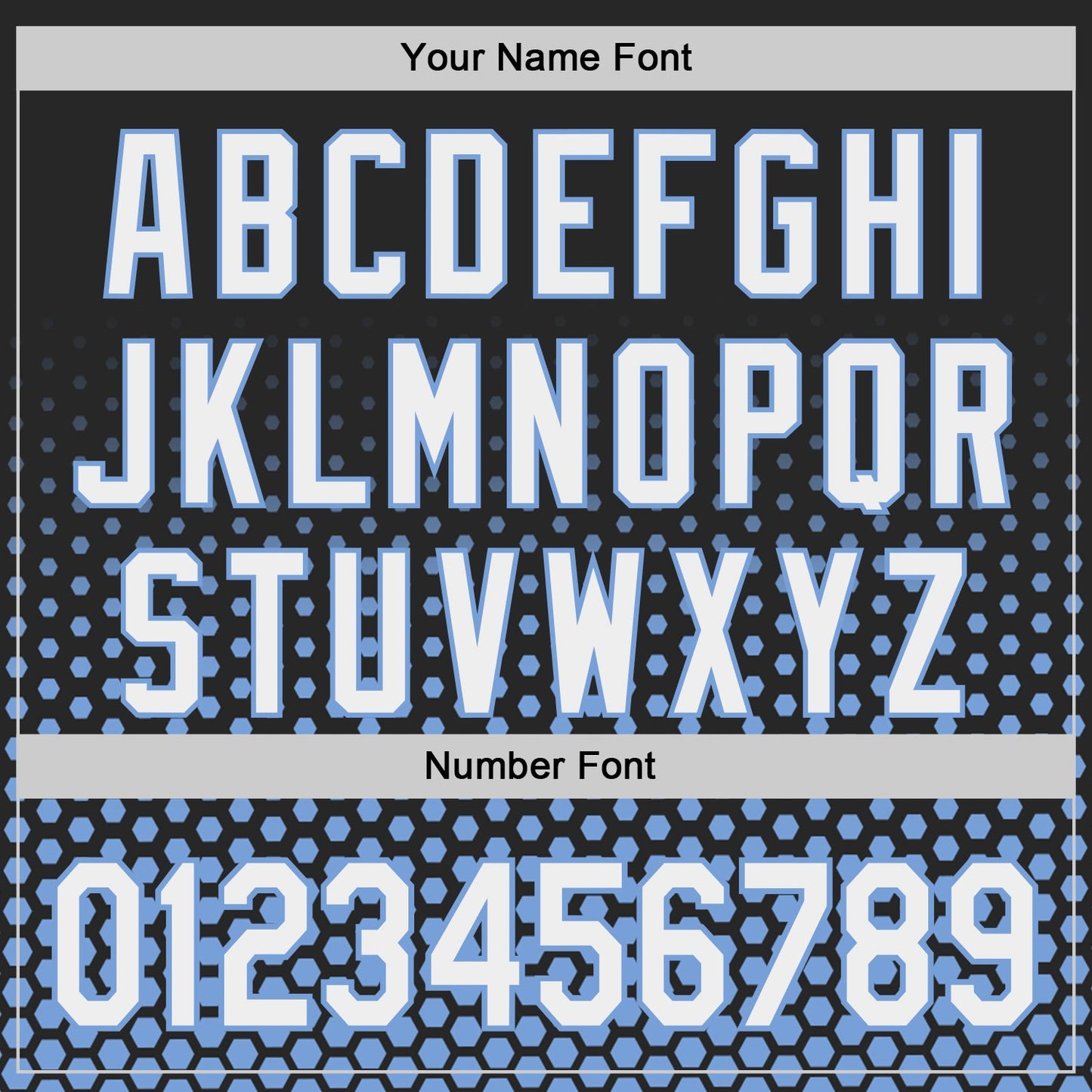 Custom Black White-Light Blue Geometric Hexagonal Dot Gradient Authentic Baseball Jersey view 5
