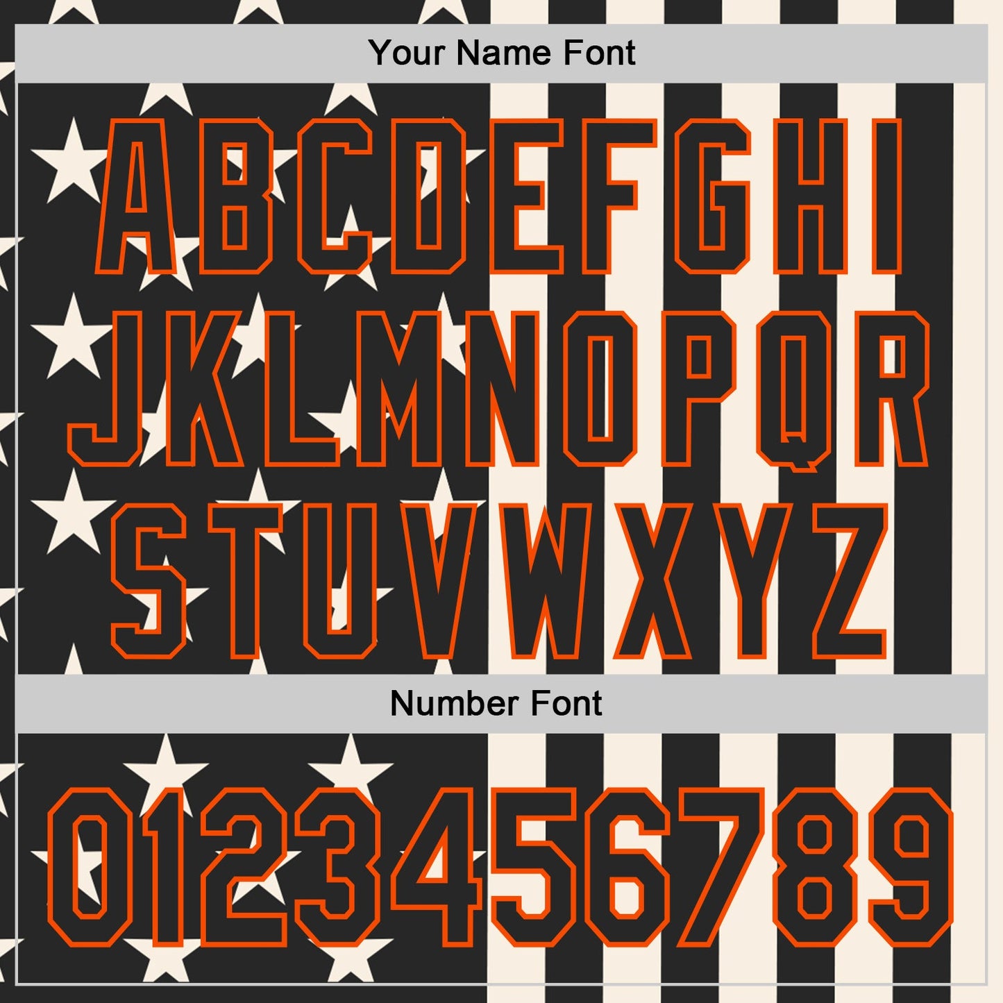 Custom Black Cream-Orange USA Flag Patriotic Split Stars and Stripes Authentic Baseball Jersey view 5