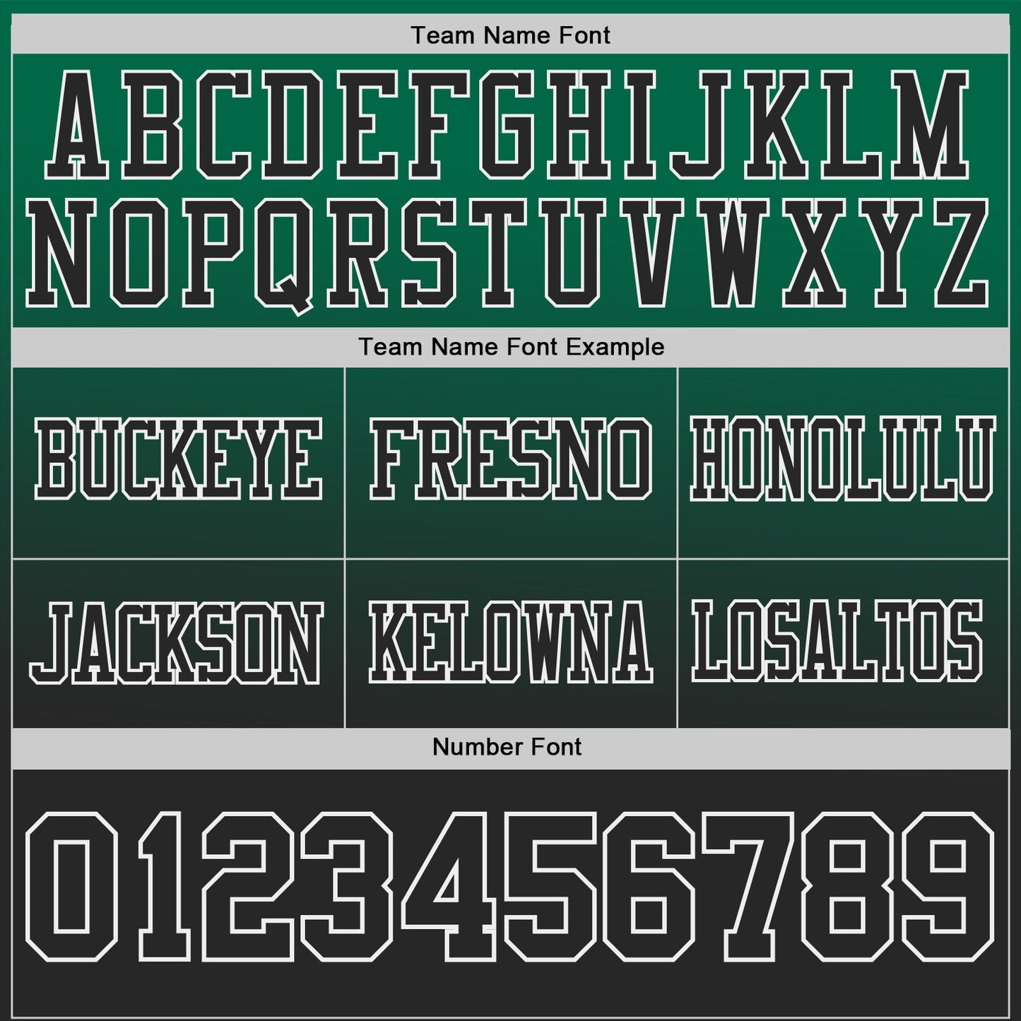 Custom Kelly Green Black-White Authentic Star Gradient 7V7 Flag Football Jersey view 3