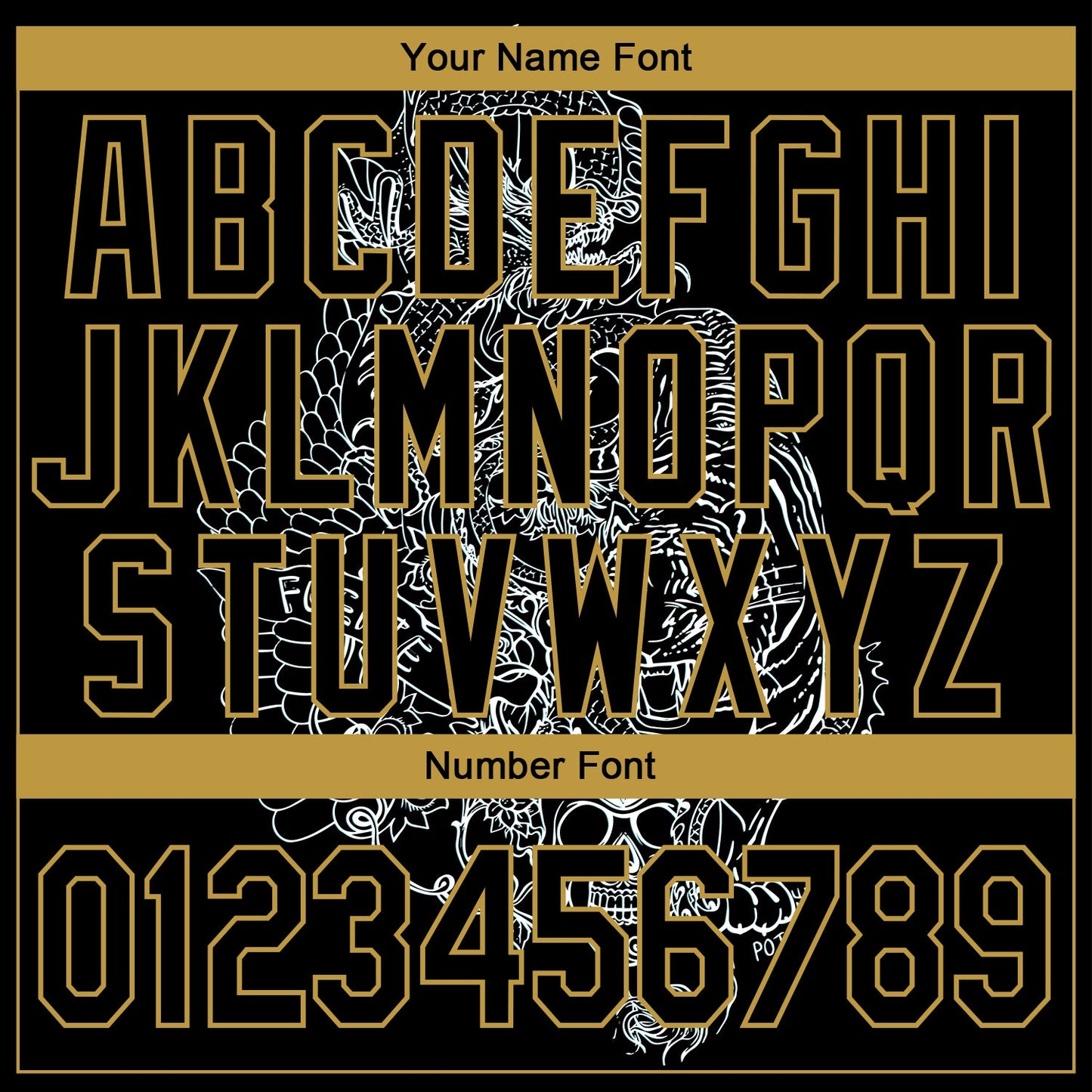 Custom Stitched Black Old Gold 3D Pattern Design Tiger And Skull Sports Pullover Sweatshirt Hoodie view 4