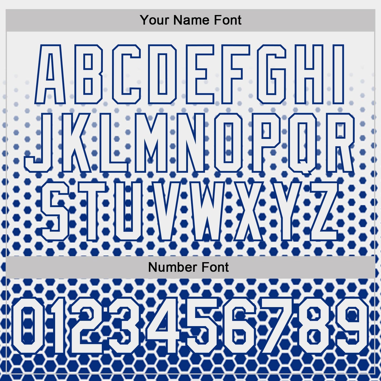 Custom White-Royal Geometric Hexagonal Dot Gradient Performance T-Shirt view 4