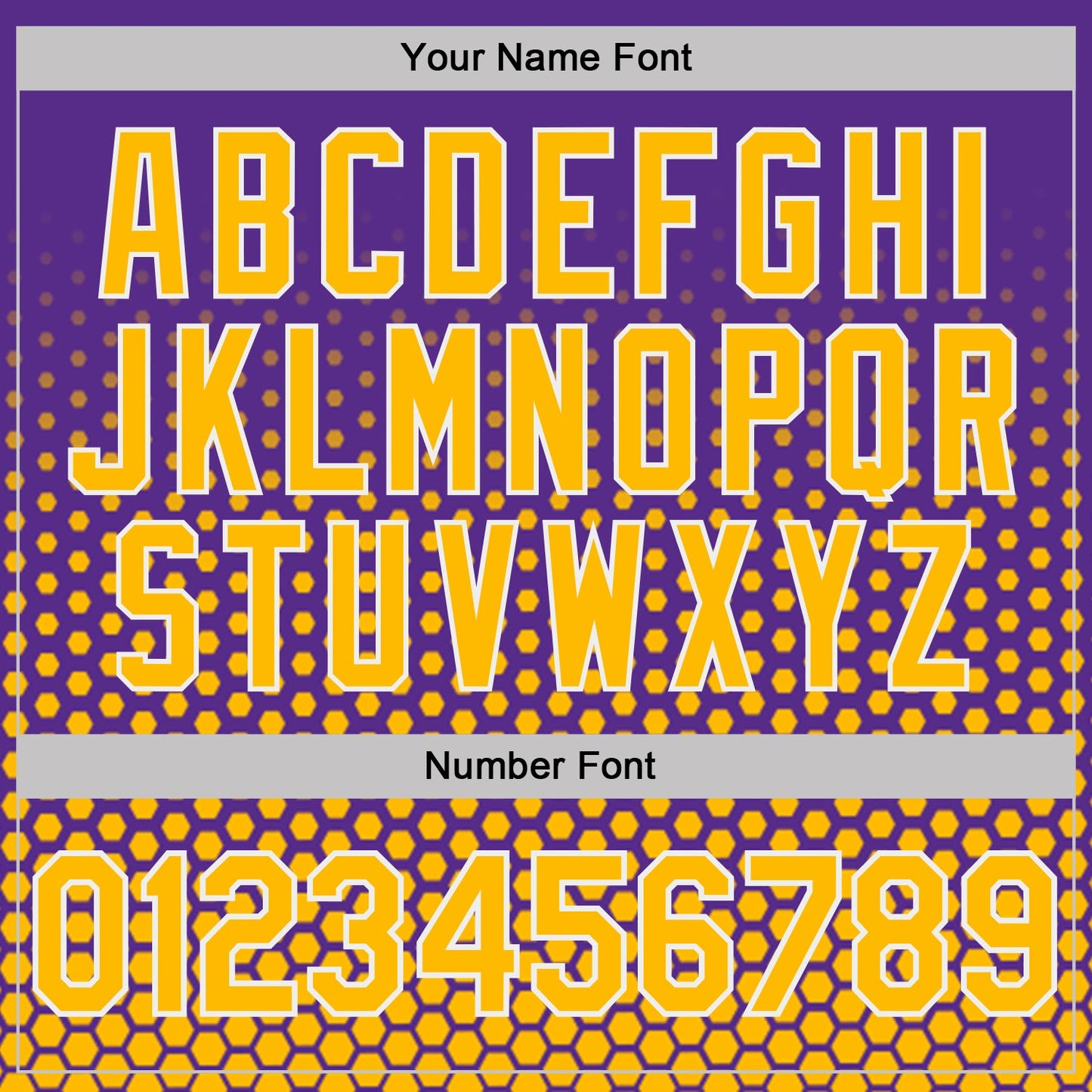 Custom Purple Gold-White Geometric Hexagonal Dot Gradient Performance T-Shirt view 4