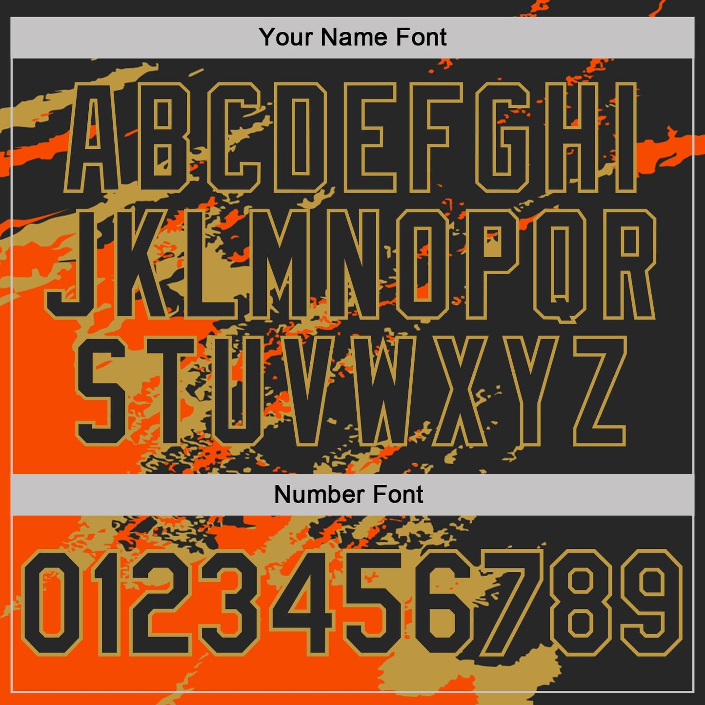 Custom Black Orange-Old Gold Brush Stroke Shatter Splatter Performance T-Shirt view 4