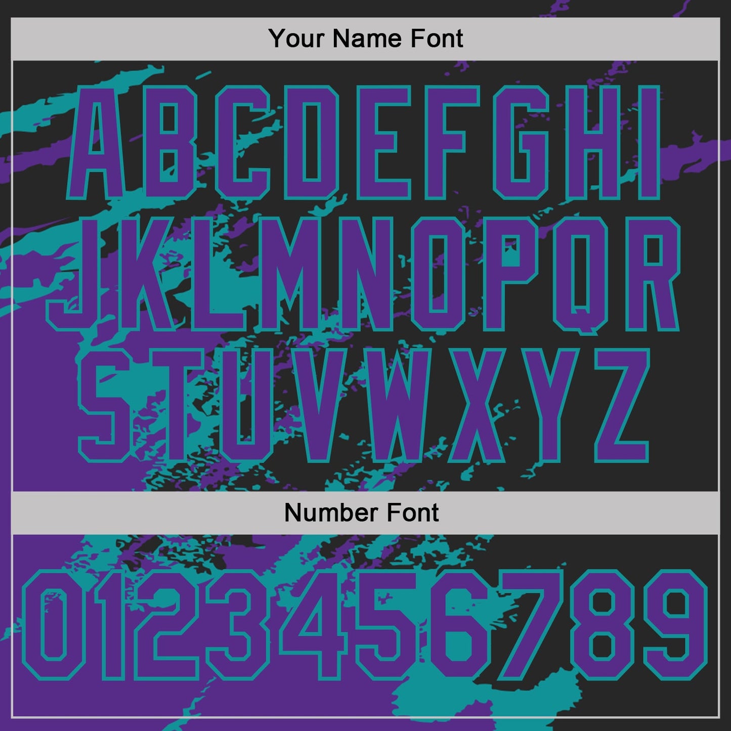 Custom Black Purple-Teal Brush Stroke Shatter Splatter Performance T-Shirt view 4