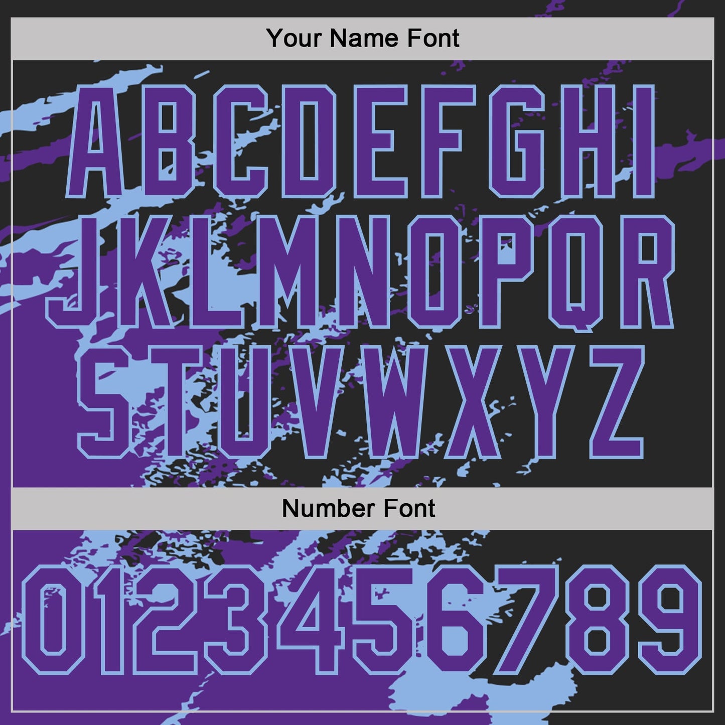 Custom Black Purple-Light Blue Brush Stroke Shatter Splatter Performance T-Shirt view 4