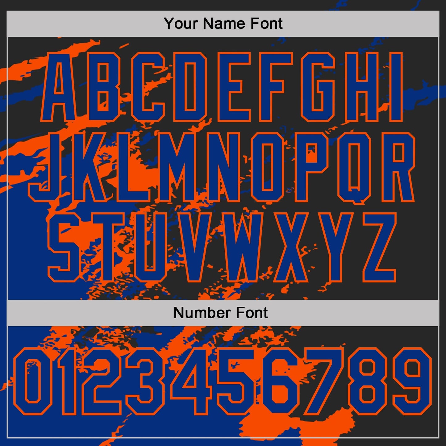Custom Black Royal-Orange Brush Stroke Shatter Splatter Performance T-Shirt view 4