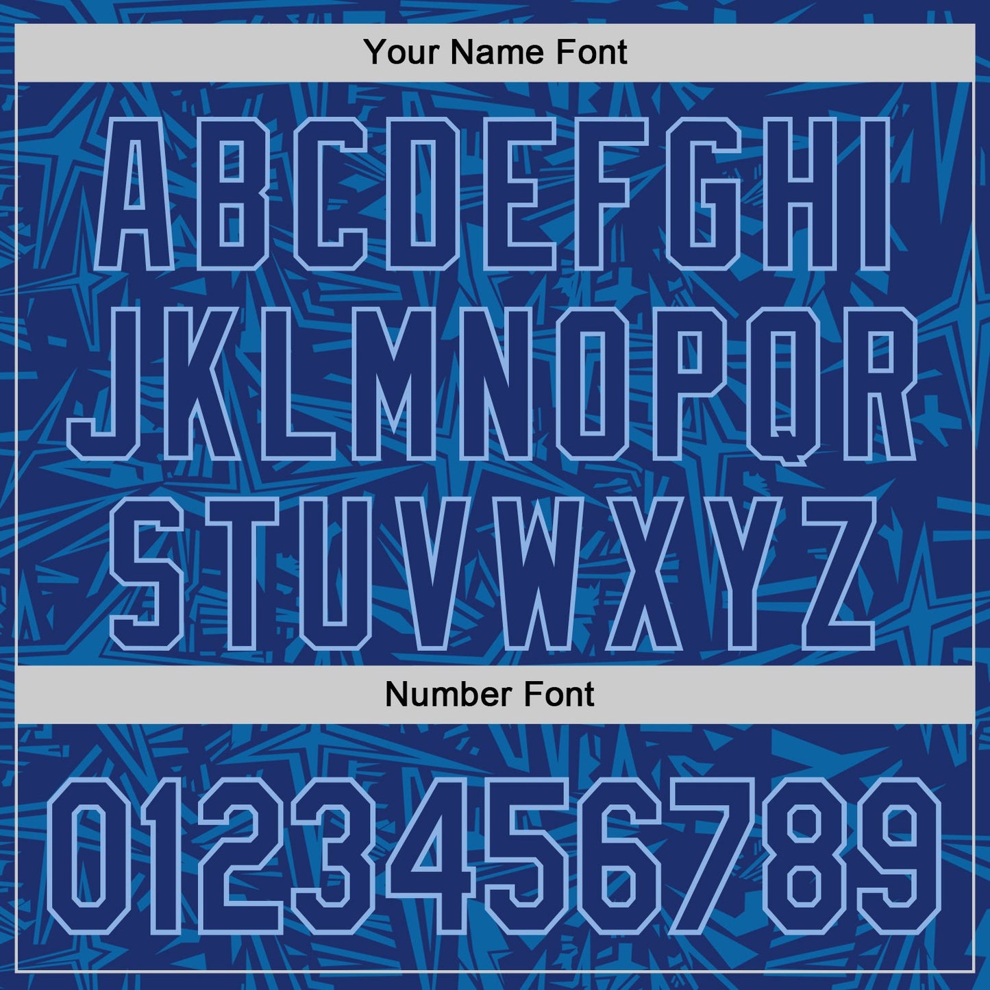 Custom Royal Blue-Light Blue Geometric Cyber Starburst Authentic Baseball Jersey view 5
