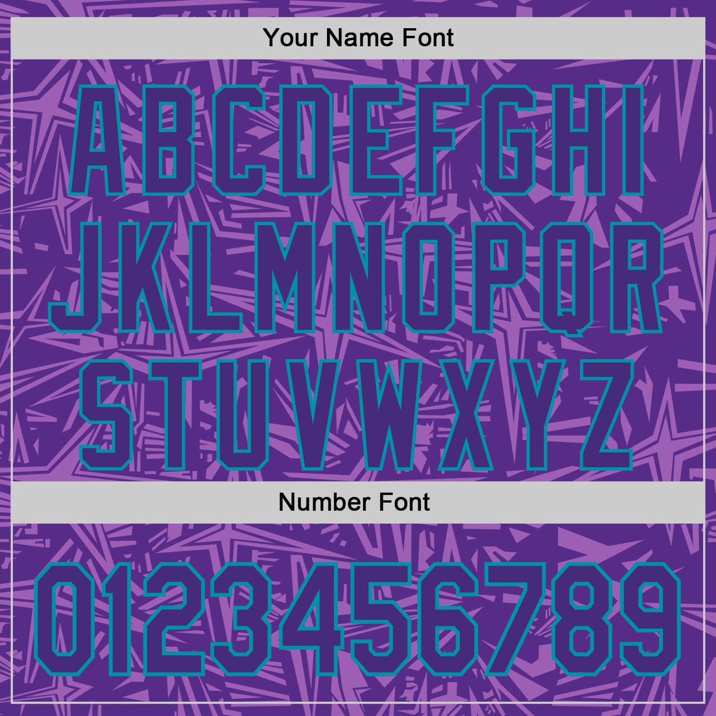 Custom Purple Medium Purple-Teal Geometric Cyber Starburst Authentic Baseball Jersey view 5