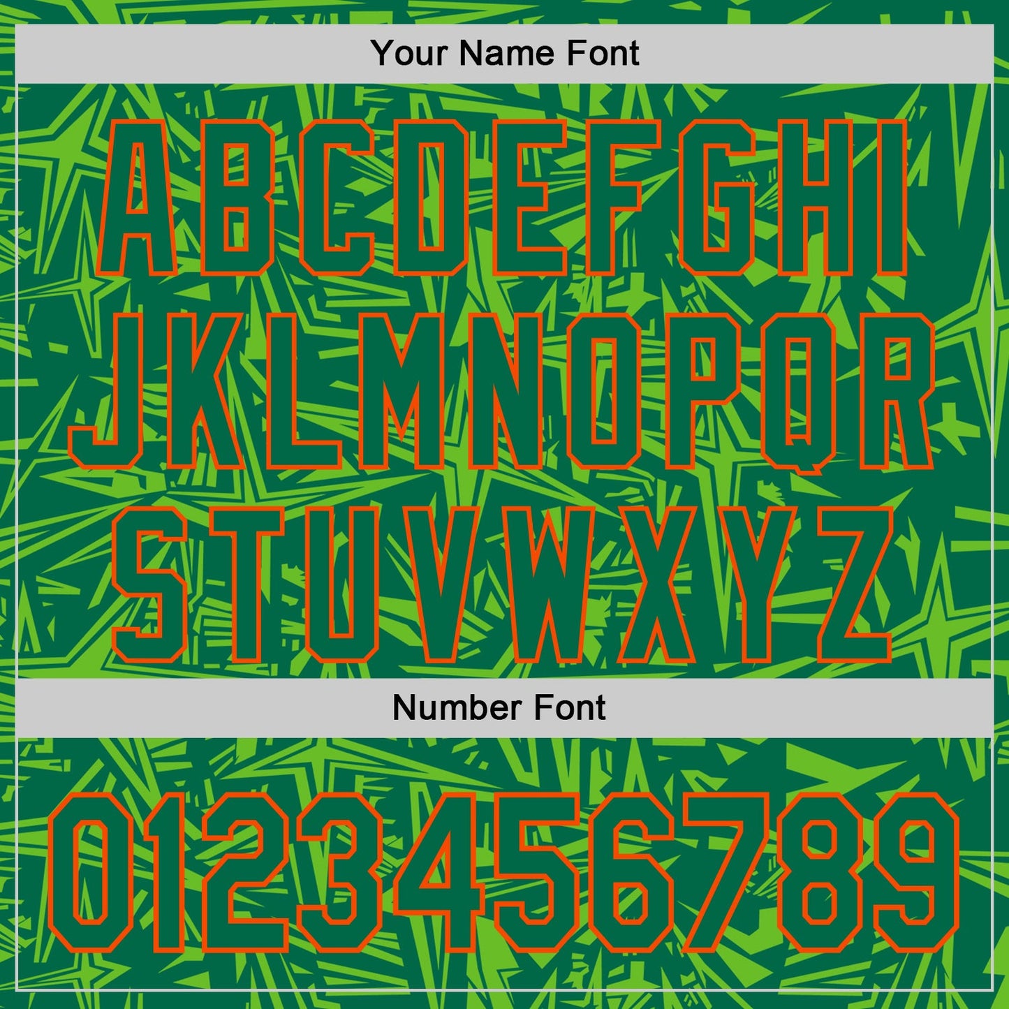 Custom Kelly Green Aurora Green-Orange Geometric Cyber Starburst Authentic Baseball Jersey view 5