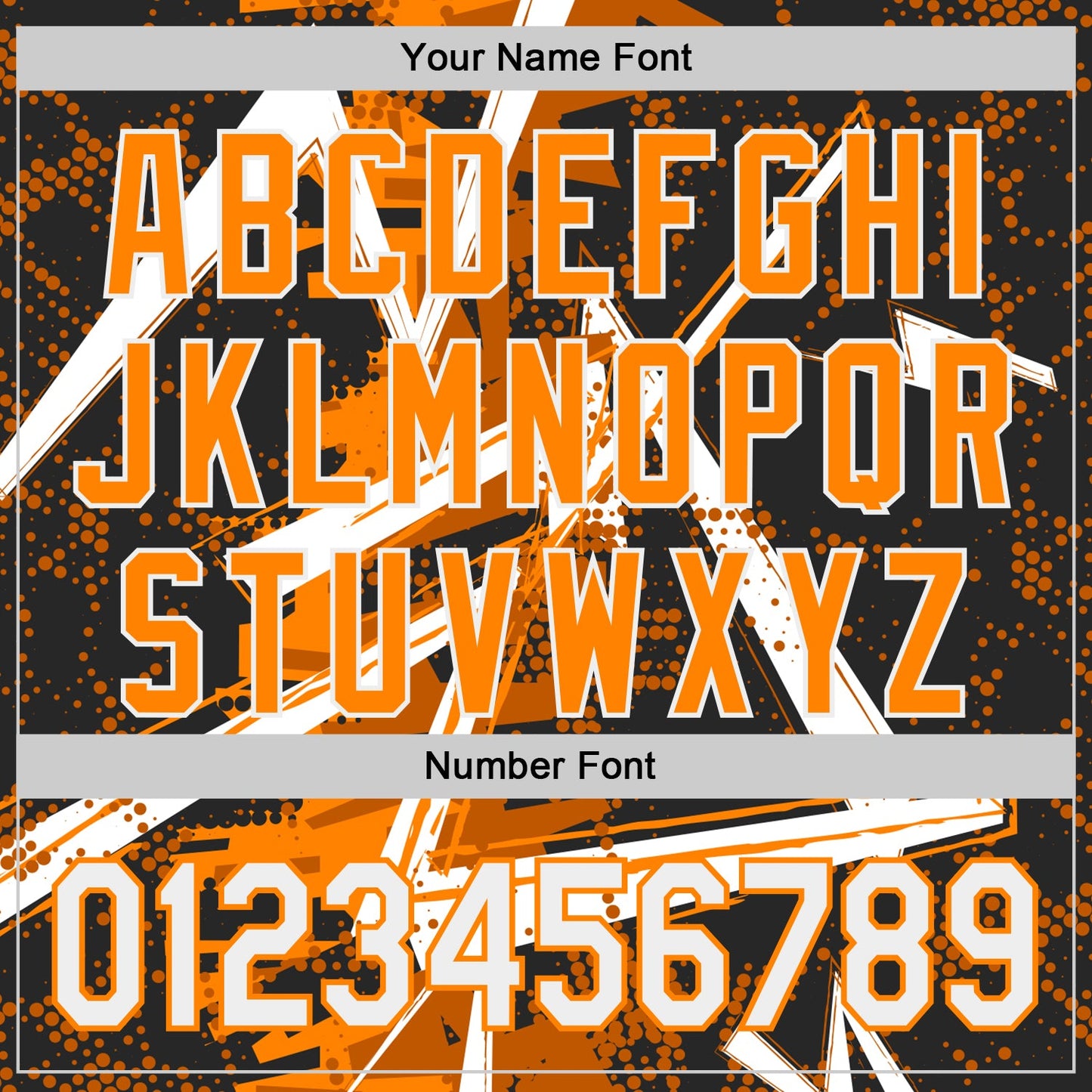 Custom Black White-Bay Orange Geometric Shards Dot Grid Authentic Baseball Jersey view 5
