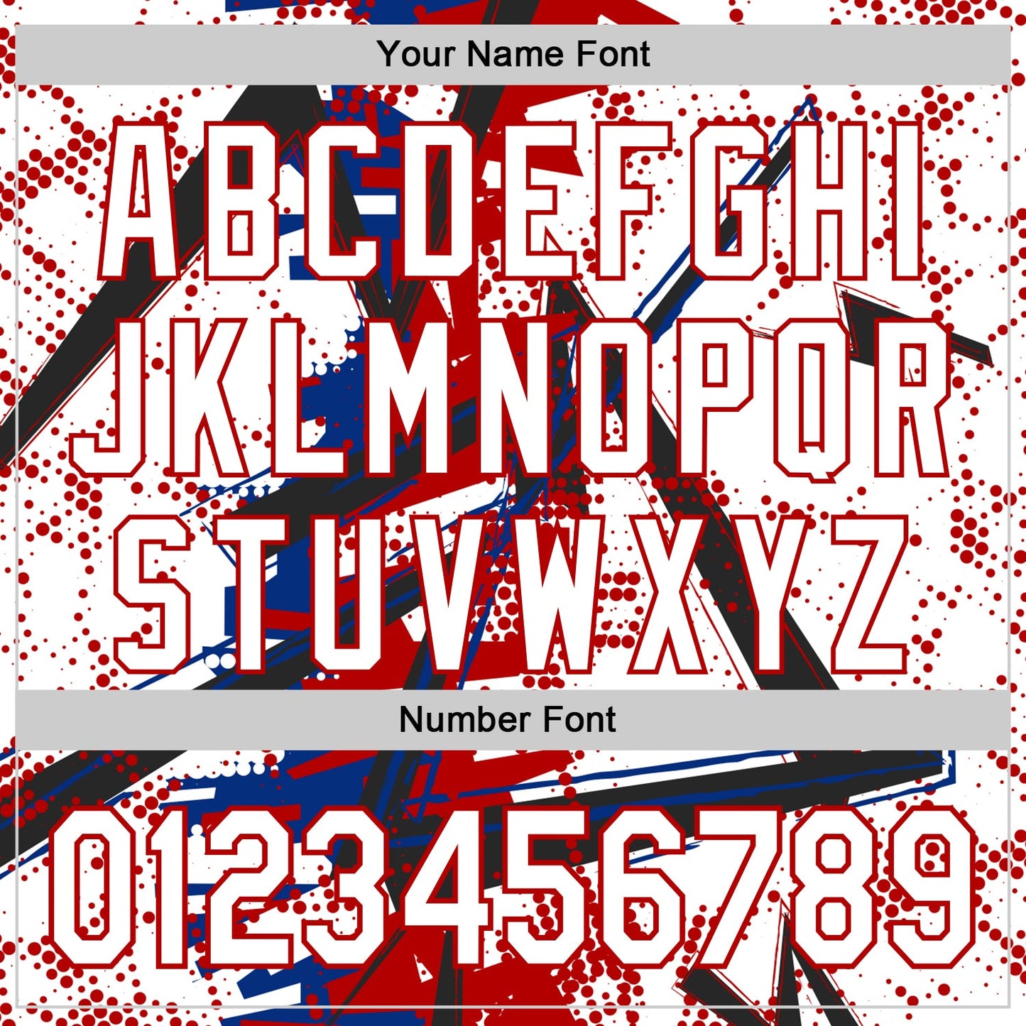 Custom White Black Red-Royal Geometric Shards Dot Grid Authentic Baseball Jersey view 5