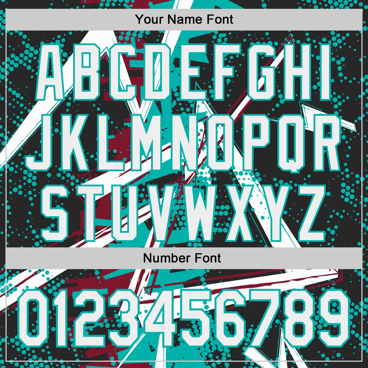 Custom Black White Crimson-Aqua Geometric Shards Dot Grid Authentic Baseball Jersey view 5