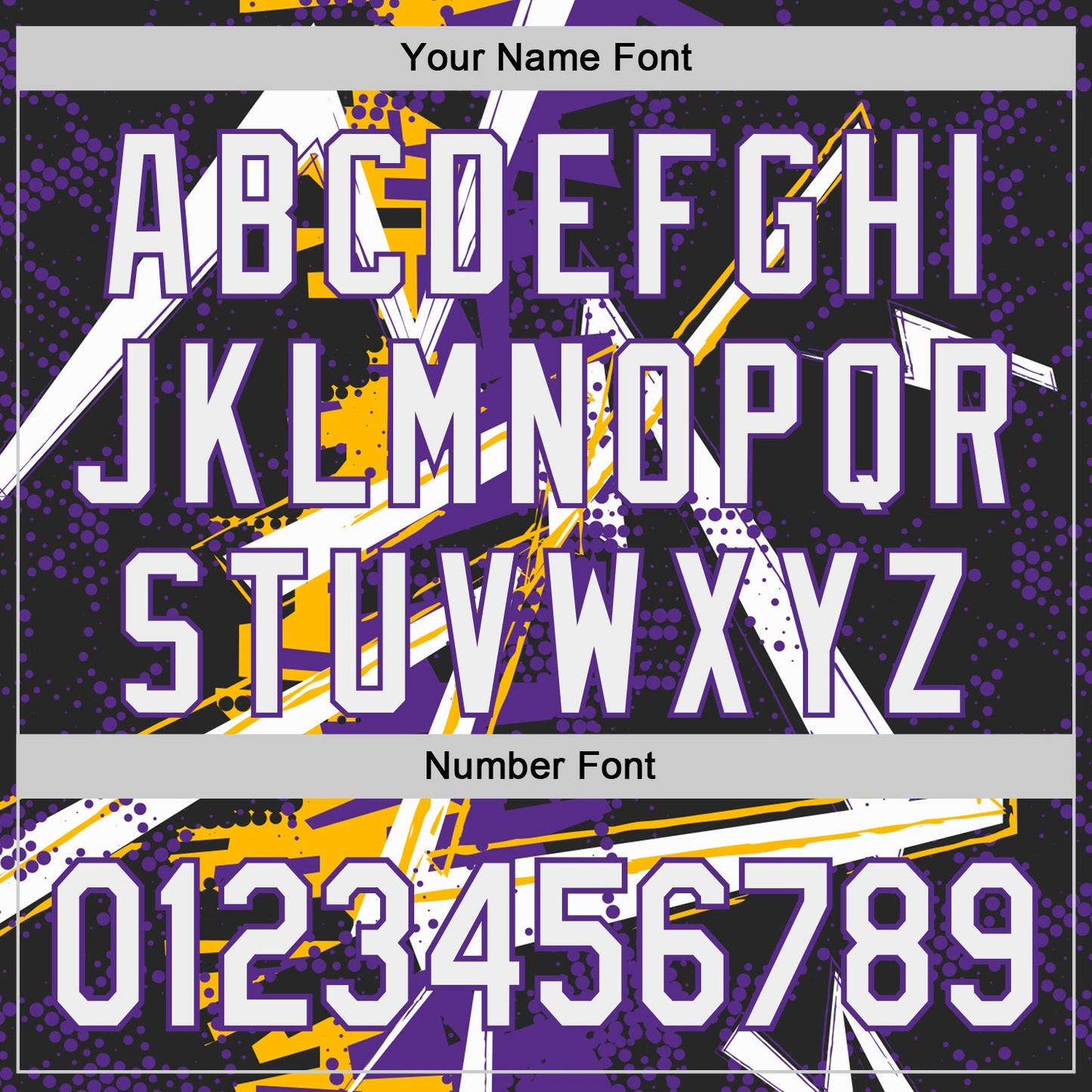Custom Black White Gold-Purple Geometric Shards Dot Grid Authentic Baseball Jersey view 5
