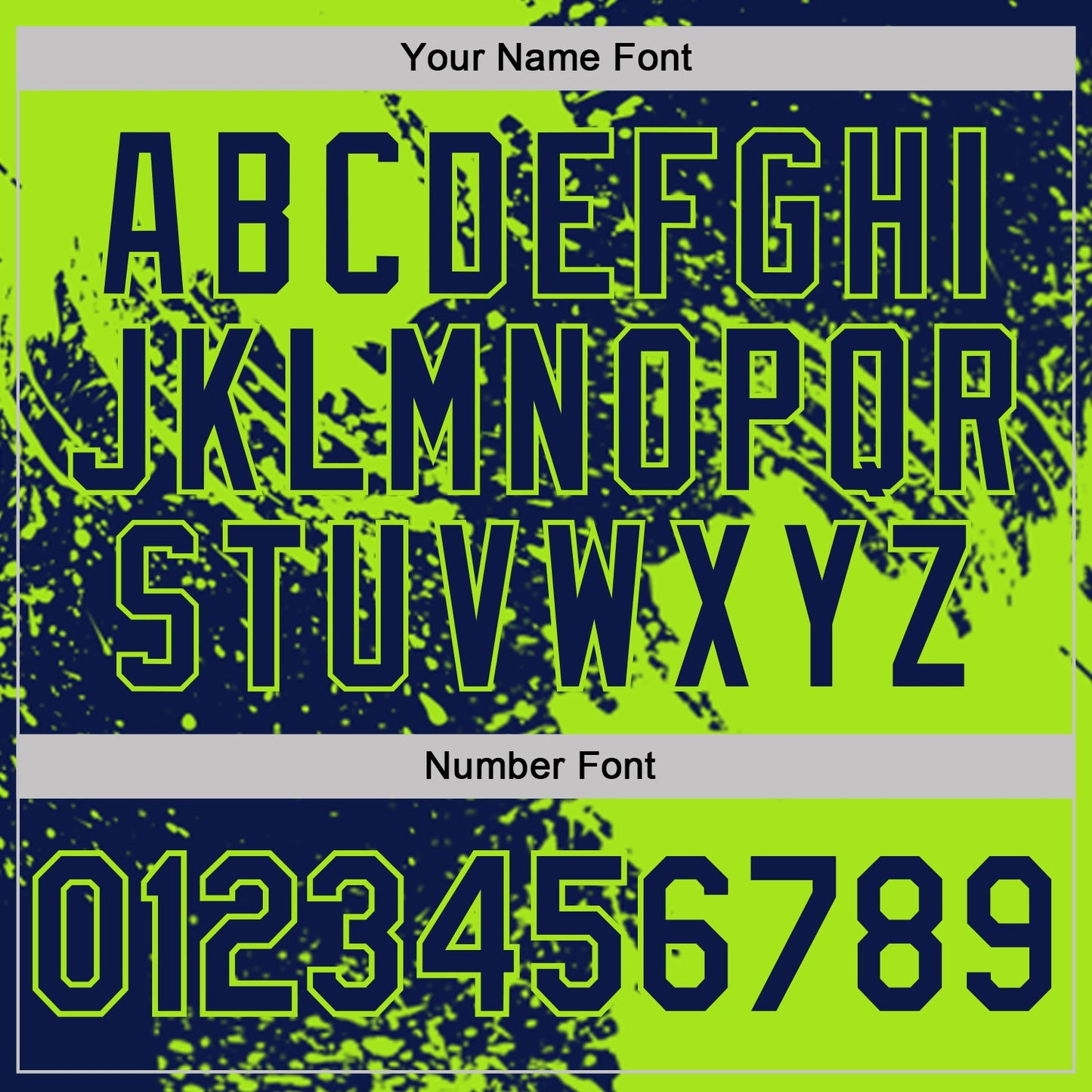 Custom Navy-Neon Green Abstract Brush Stroke Performance T-Shirt view 4