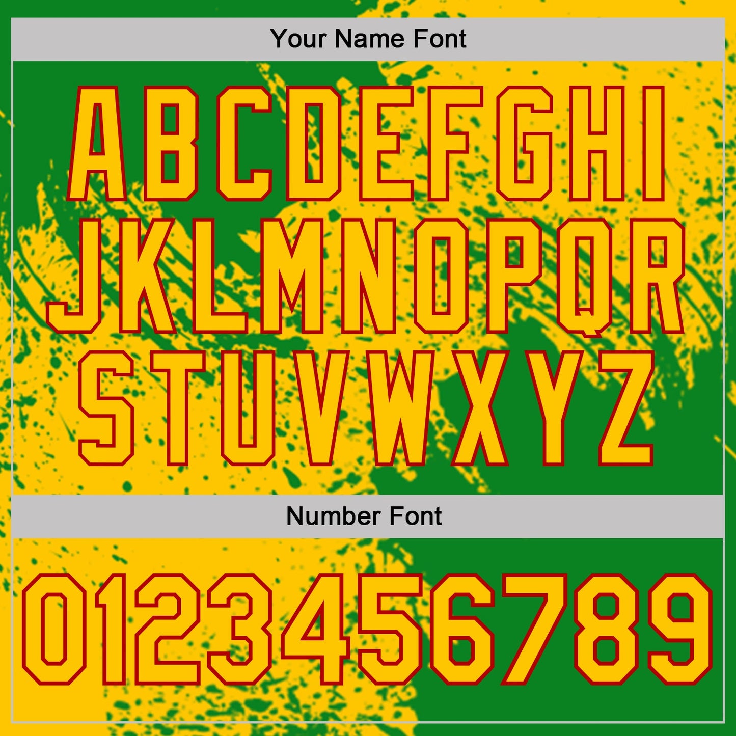 Custom Yellow Grass Green-Red Abstract Brush Stroke Performance T-Shirt view 4