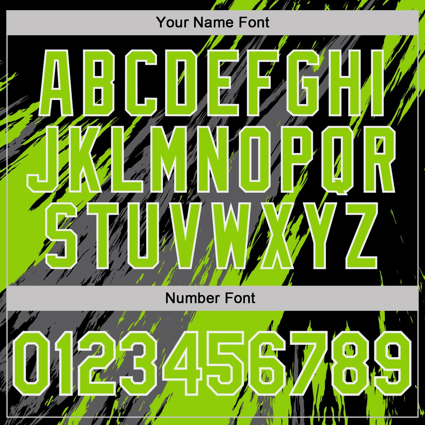 Custom Black Neon Green Steel Gray-White Abstract Brush Stroke Splatter Performance T-Shirt view 4