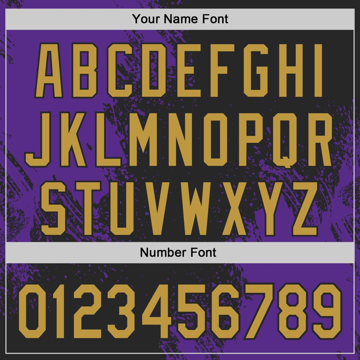 Custom Black Old Gold-Purple Abstract Brush Stroke Authentic Baseball Jersey view 5