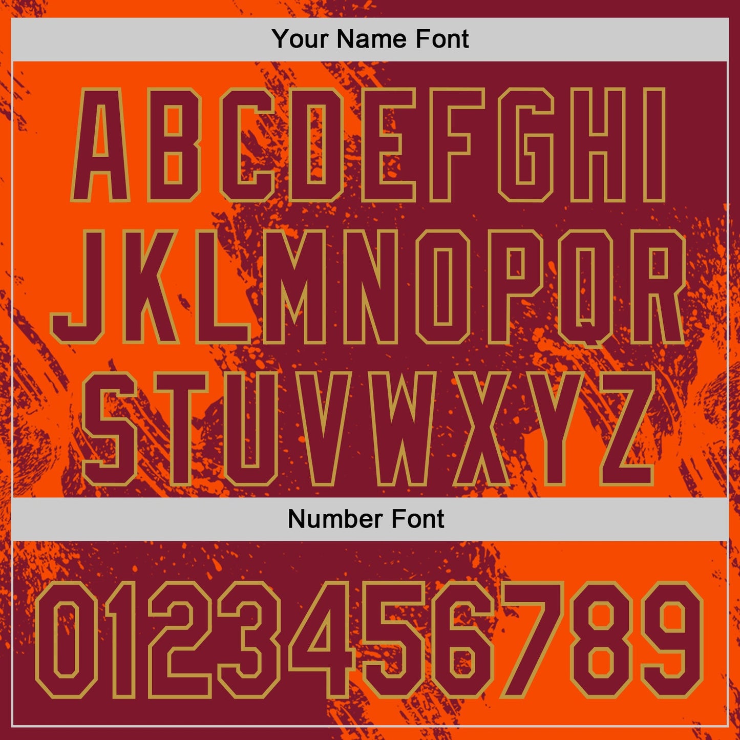 Custom Crimson Orange-Old Gold Abstract Brush Stroke Authentic Baseball Jersey view 5