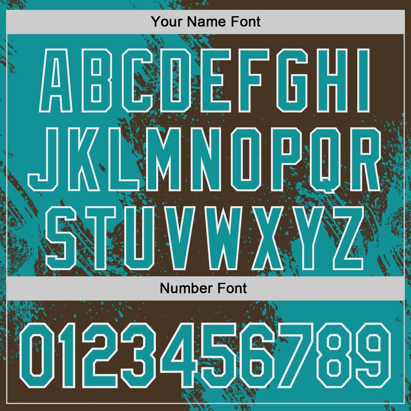 Custom Brown Teal-White Abstract Brush Stroke Authentic Baseball Jersey view 5