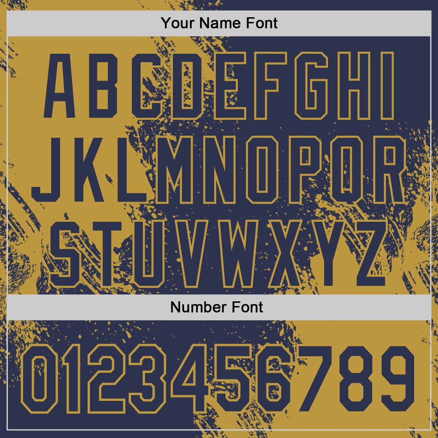 Custom Navy-Old Gold Abstract Brush Stroke Authentic Baseball Jersey view 5
