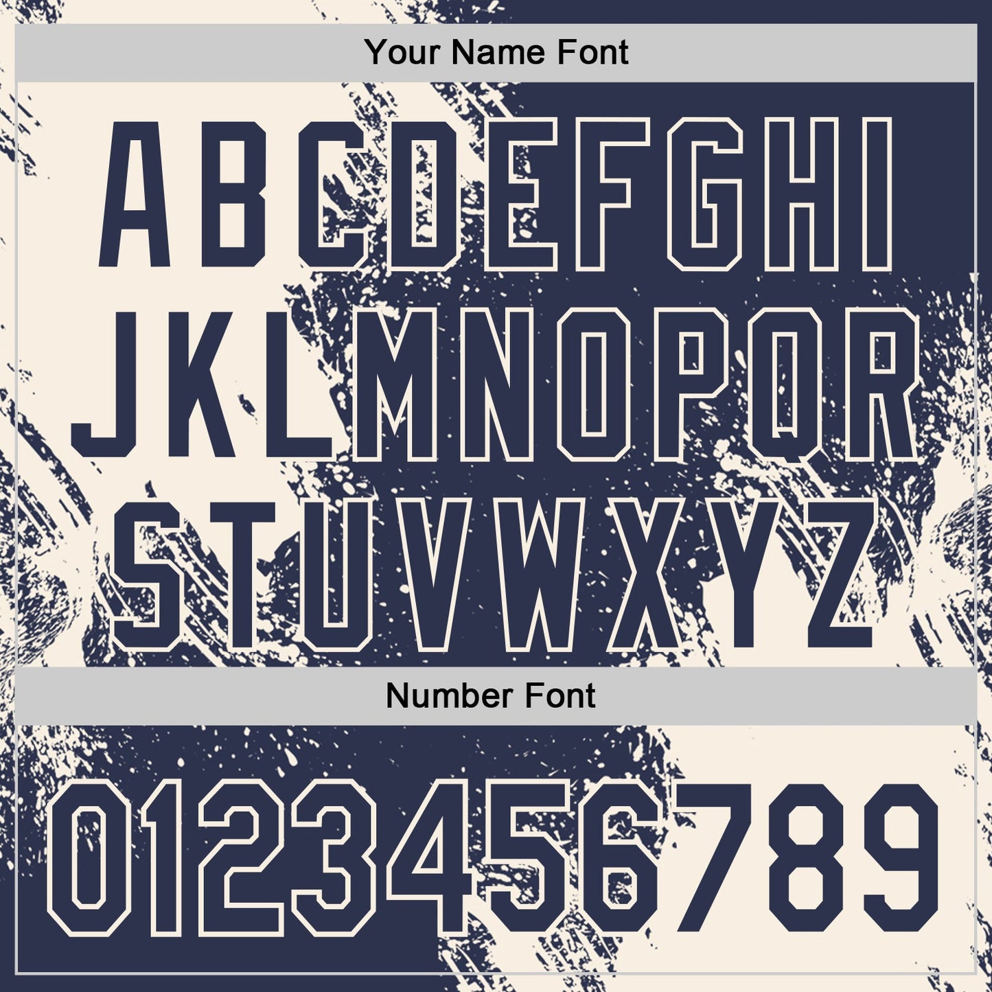 Custom Navy-Cream Abstract Brush Stroke Authentic Baseball Jersey view 5