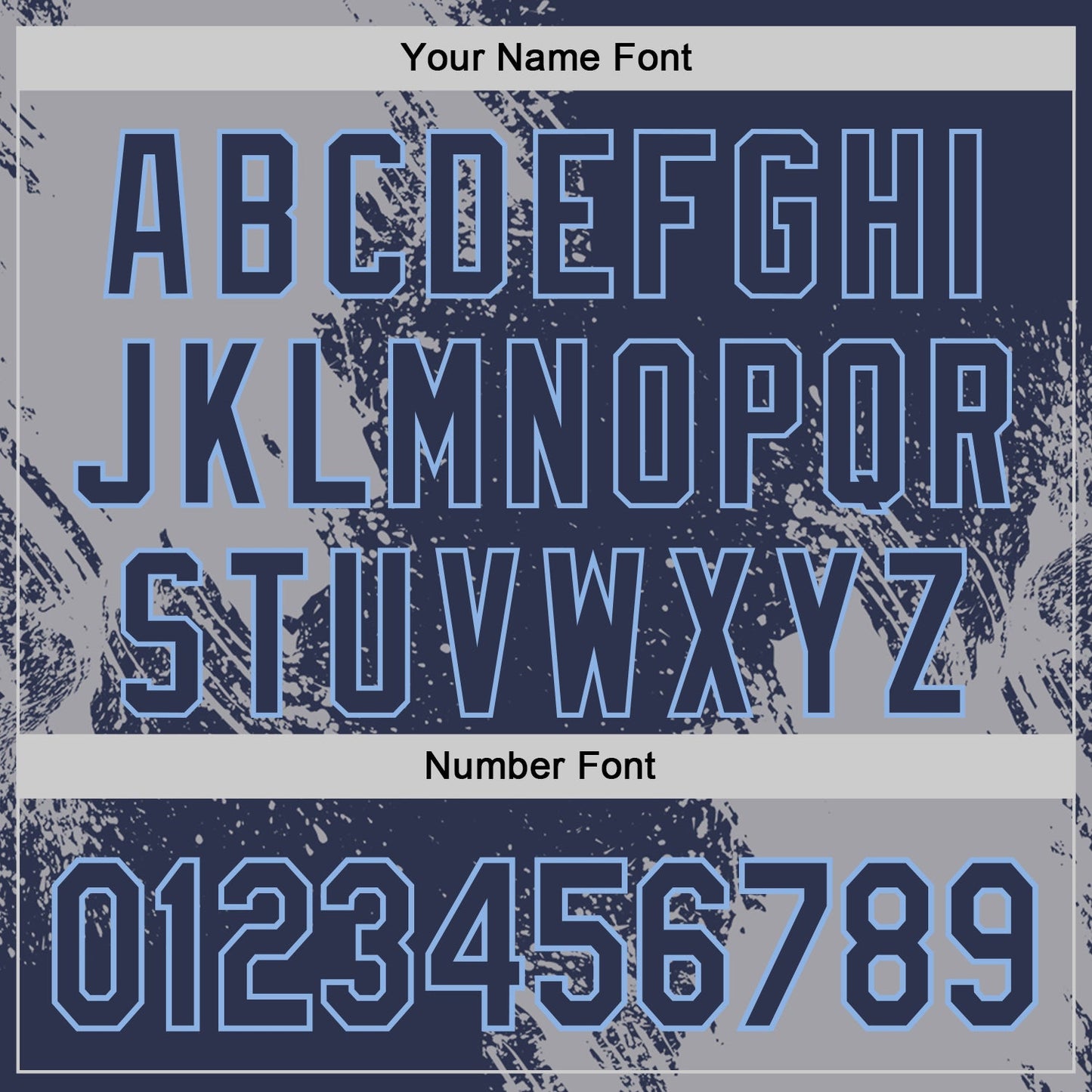 Custom Navy Gray-Light Blue Abstract Brush Stroke Authentic Baseball Jersey view 5