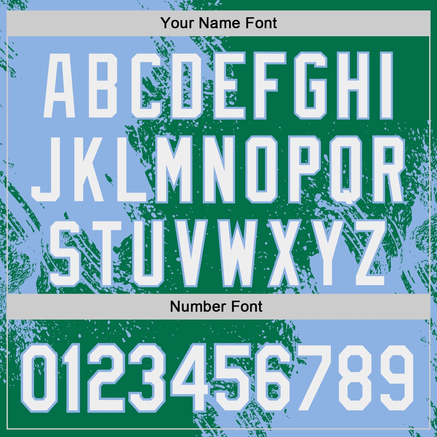 Custom Kelly Green White-Light Blue Abstract Brush Stroke Authentic Baseball Jersey view 5