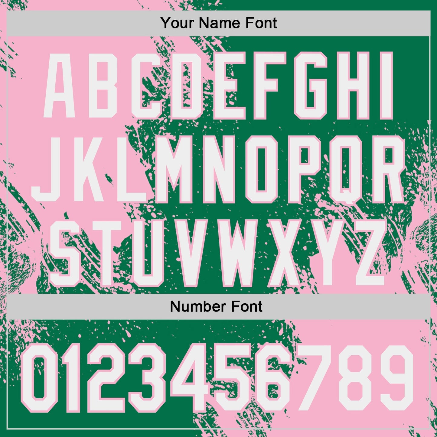 Custom Kelly Green White-Light Pink Abstract Brush Stroke Authentic Baseball Jersey view 5