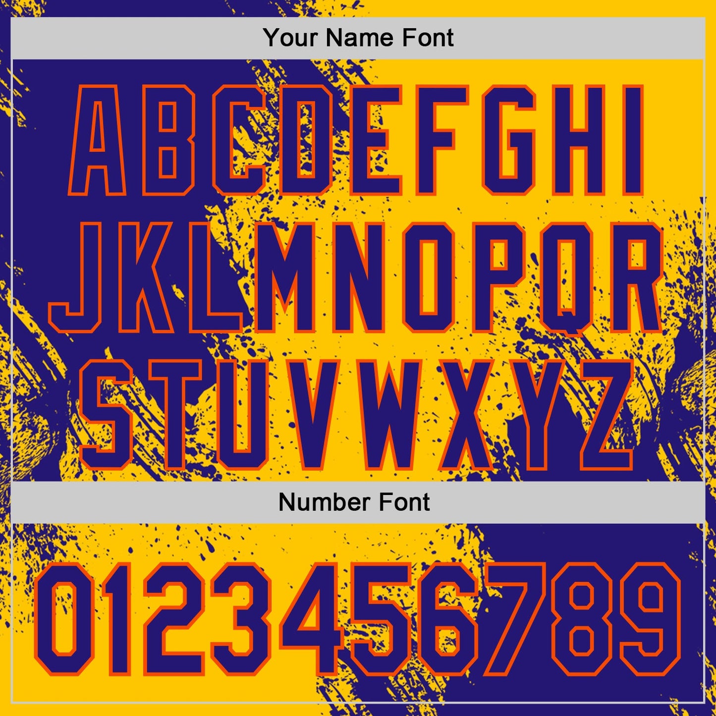 Custom Yellow Dark Purple-Orange Abstract Brush Stroke Authentic Baseball Jersey view 5