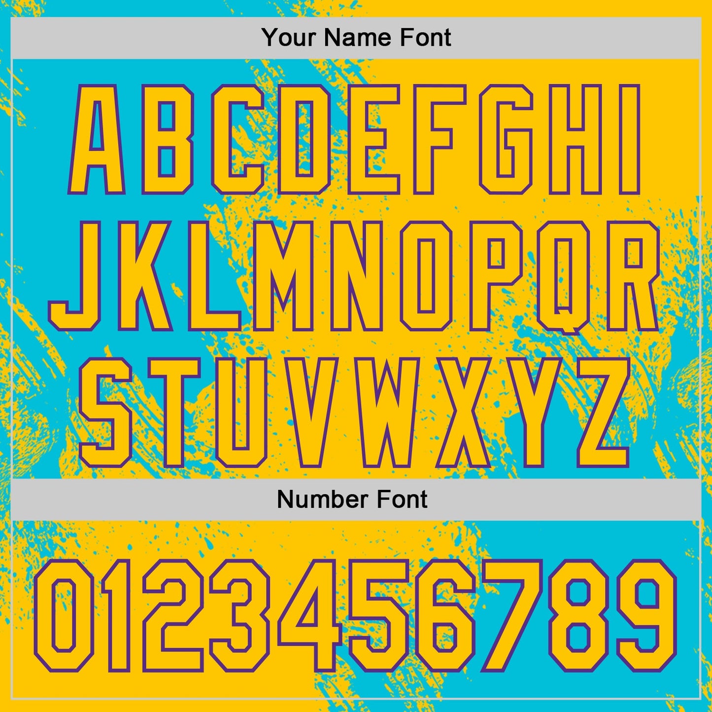 Custom Yellow Lakes Blue-Purple Abstract Brush Stroke Authentic Baseball Jersey view 5