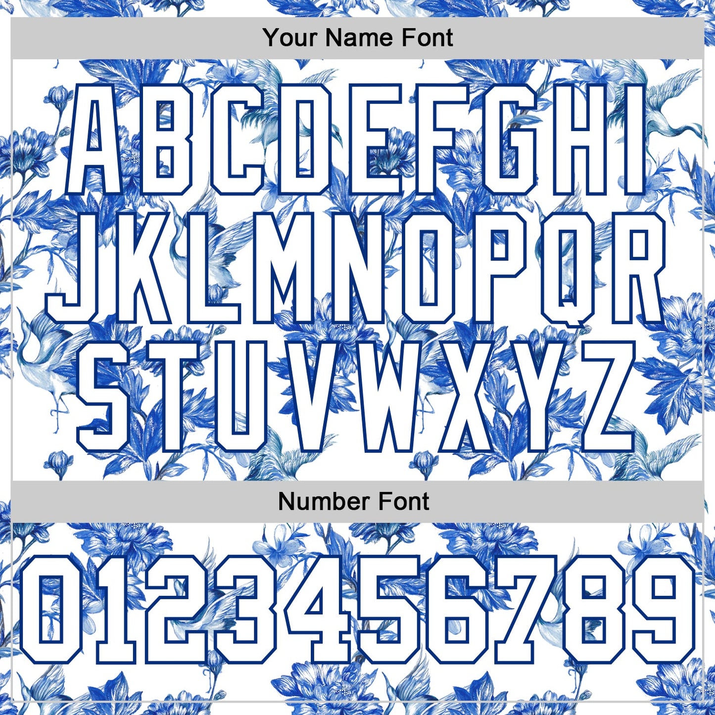 Custom Stitched White Royal 3D Pattern Design Heron And Flower Sports Pullover Sweatshirt Hoodie view 4
