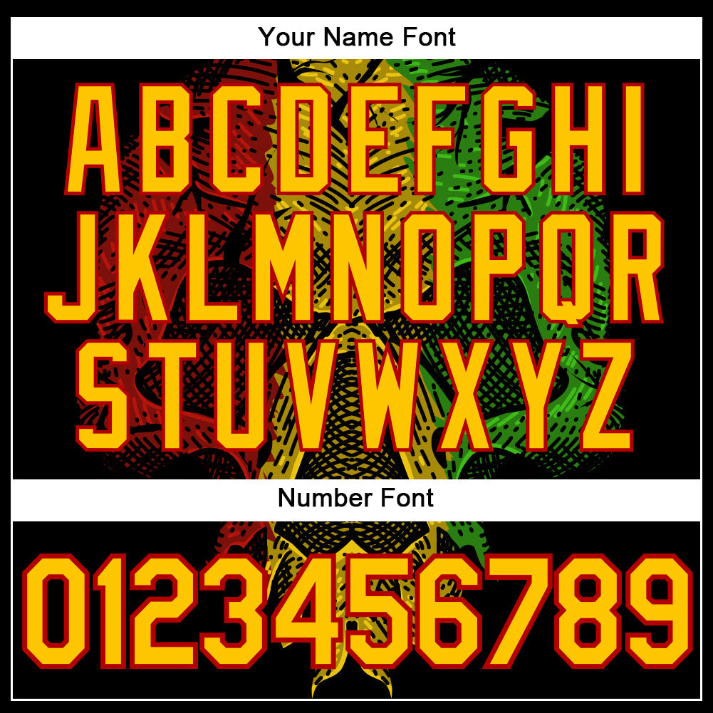 Custom Stitched Black Yellow-Red 3D Pattern Design Black History Month Sports Pullover Sweatshirt Hoodie view 4