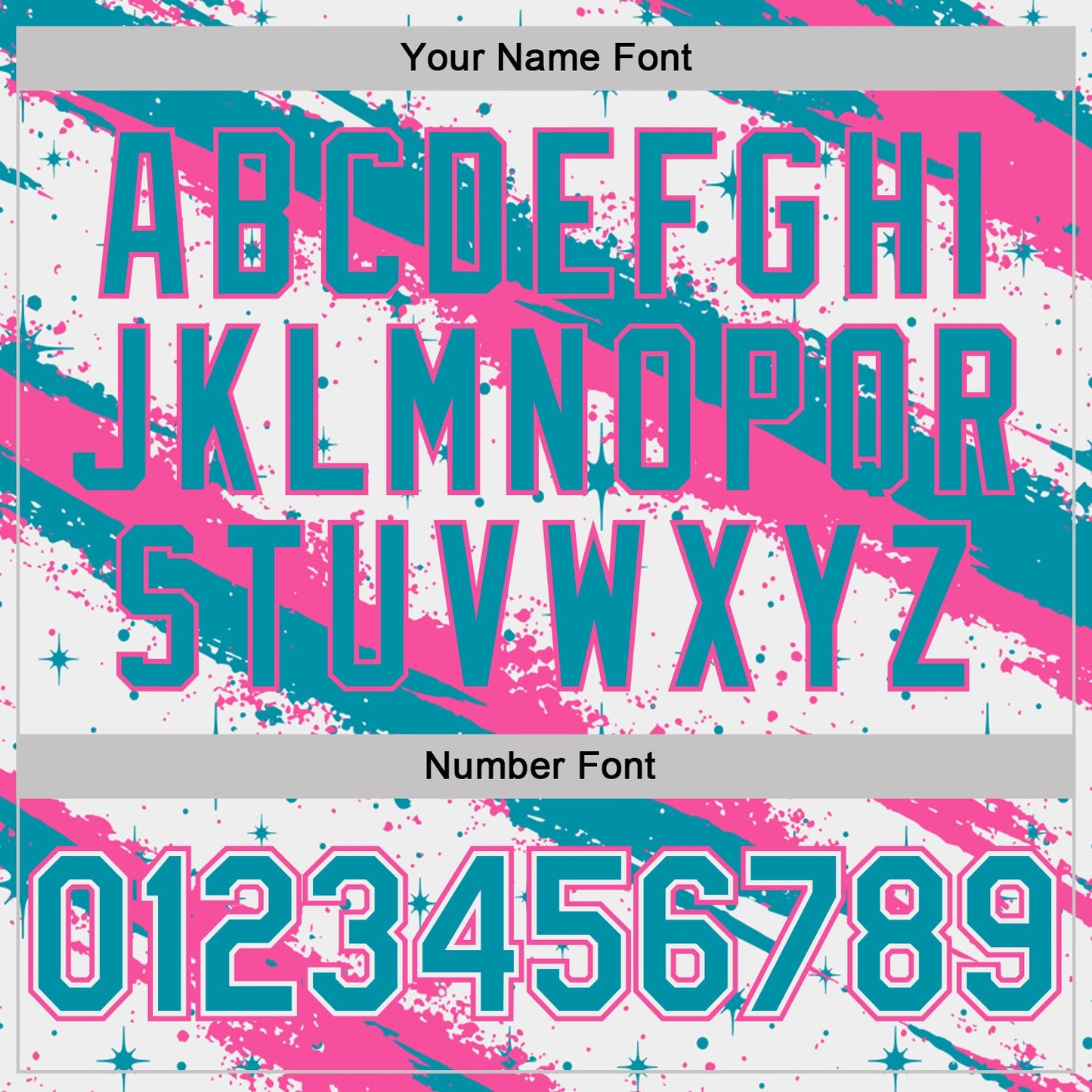 Custom White Teal-Pink Brush Stroke Splatter Starburst Performance T-Shirt view 4