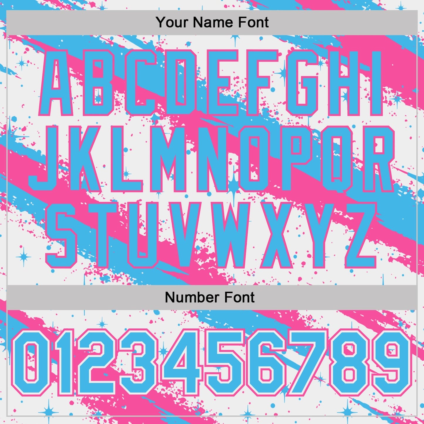 Custom White Sky Blue-Pink Brush Stroke Splatter Starburst Performance T-Shirt view 4