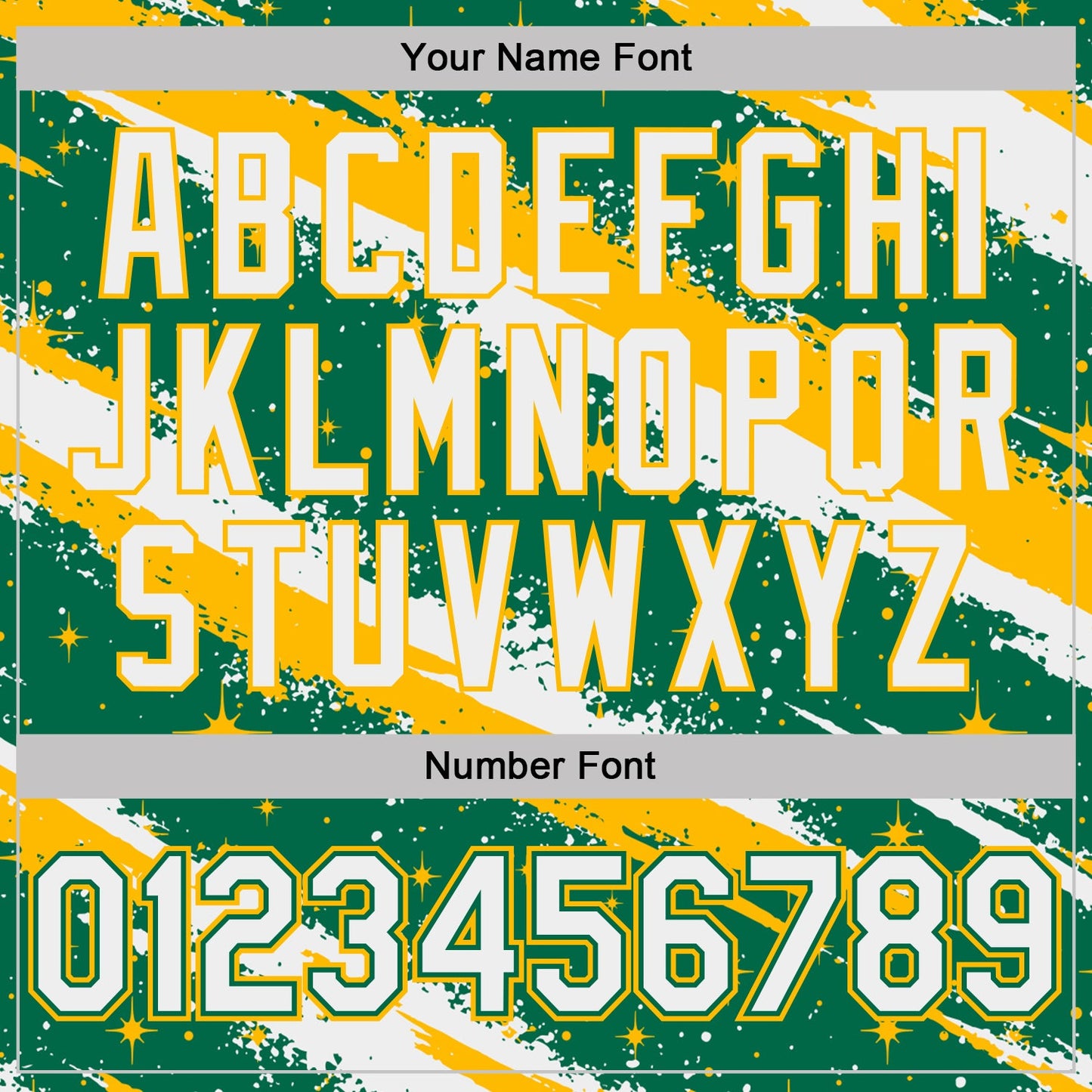 Custom Kelly Green White-Gold Brush Stroke Splatter Starburst Performance T-Shirt view 4